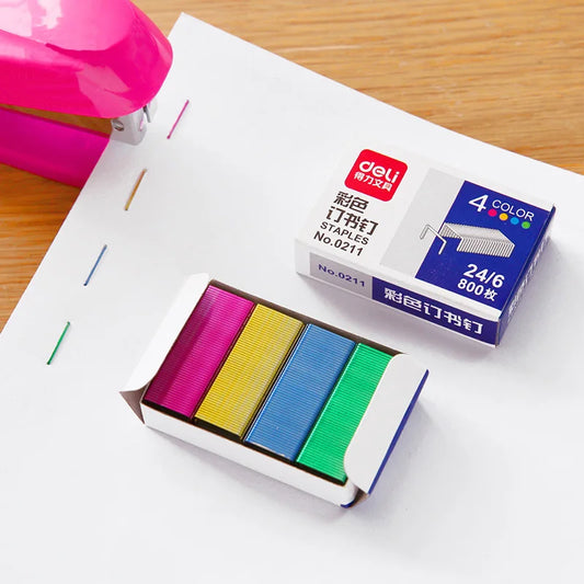 Agrafes colorées en acier inoxydable, paquet de 800