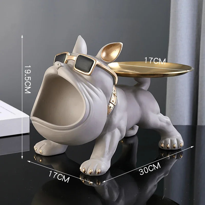 GuardDog Décor - Estatua de perro de resina de 30 cm con compartimento de almacenamiento oculto