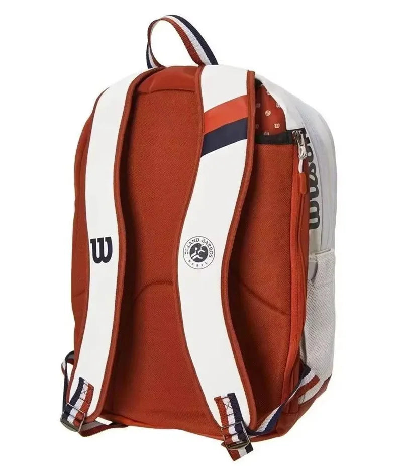 Mochila de tenis Wilson – Capacidad para 2 raquetas | Edición Roland Garros | Bolsa de tenis unisex