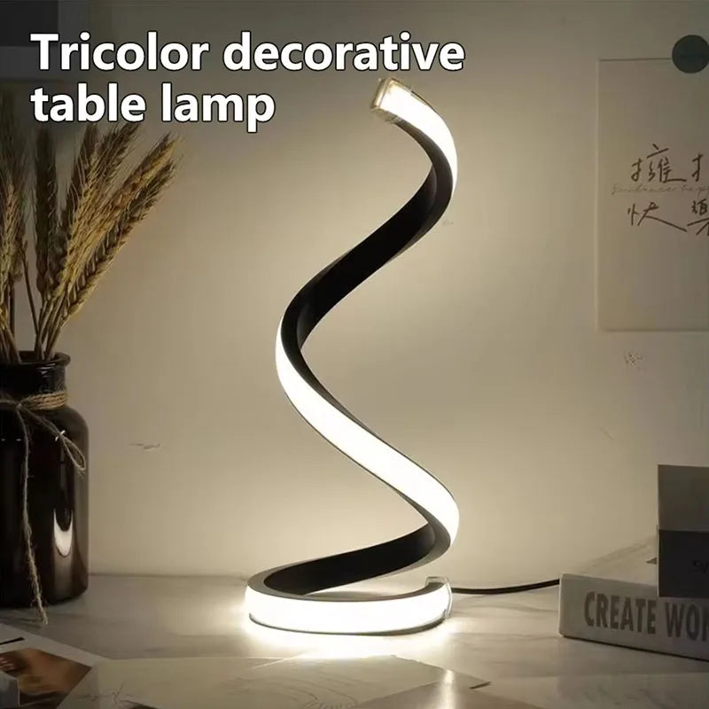 LumiSpiral – Lámpara LED moderna de noche y mesa (2025) para la decoración del hogar