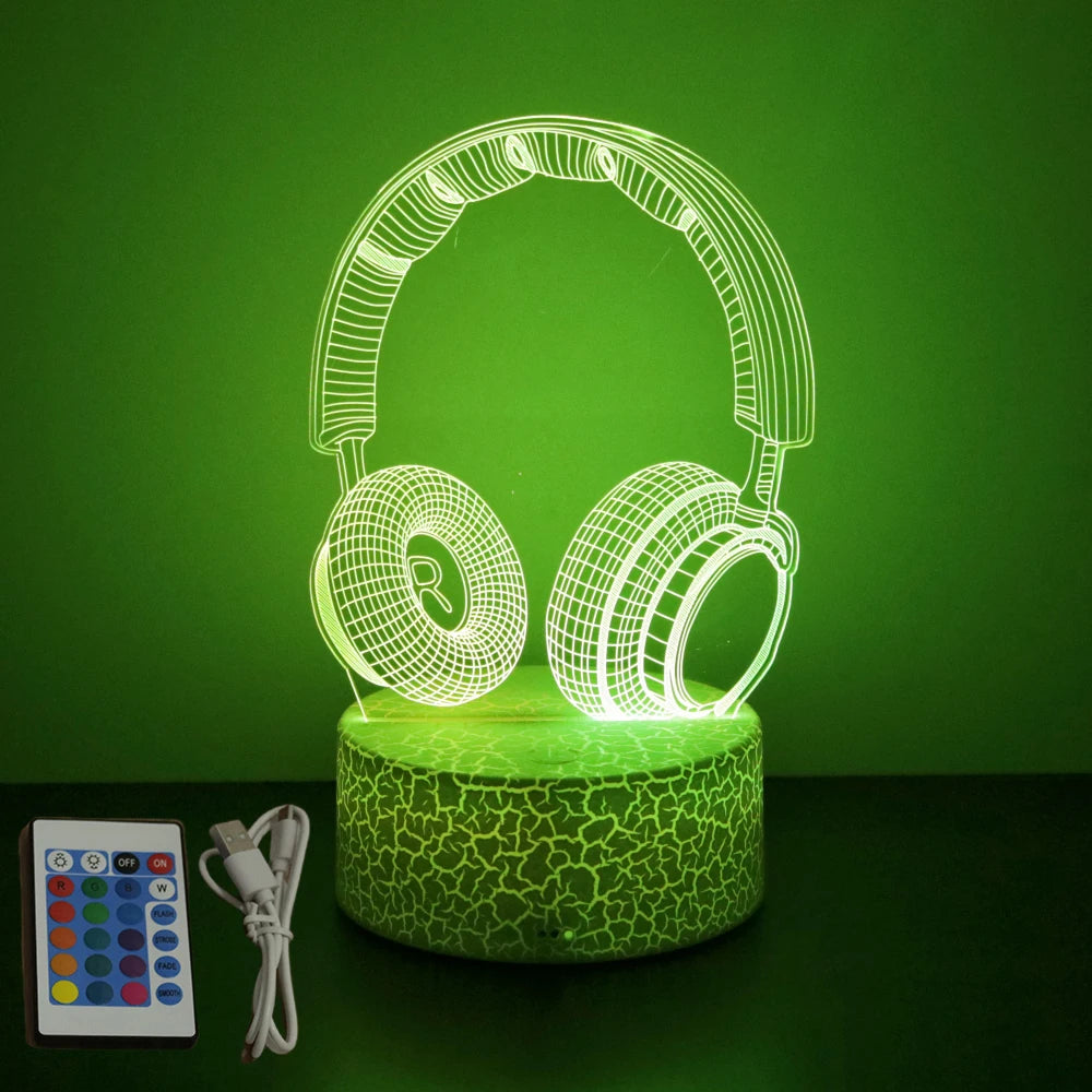 Lámpara LED 3D de neón para gamers: luz nocturna RGB para juegos, dormitorio o decoración de escritorio.