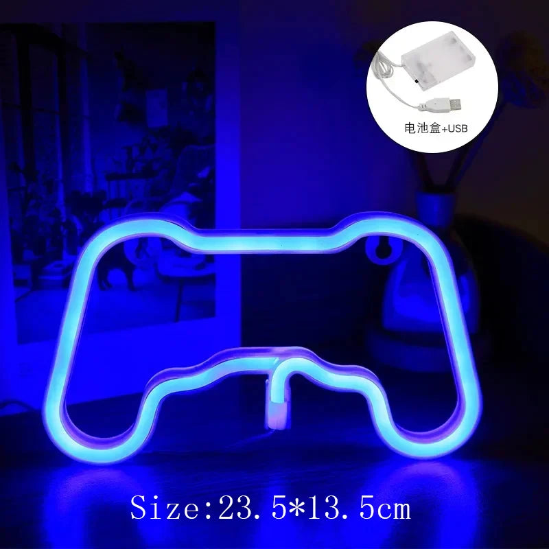 Letrero de neón LED para juegos: luz de pared colgante para ambientar salas de jugadores y zonas de juego.