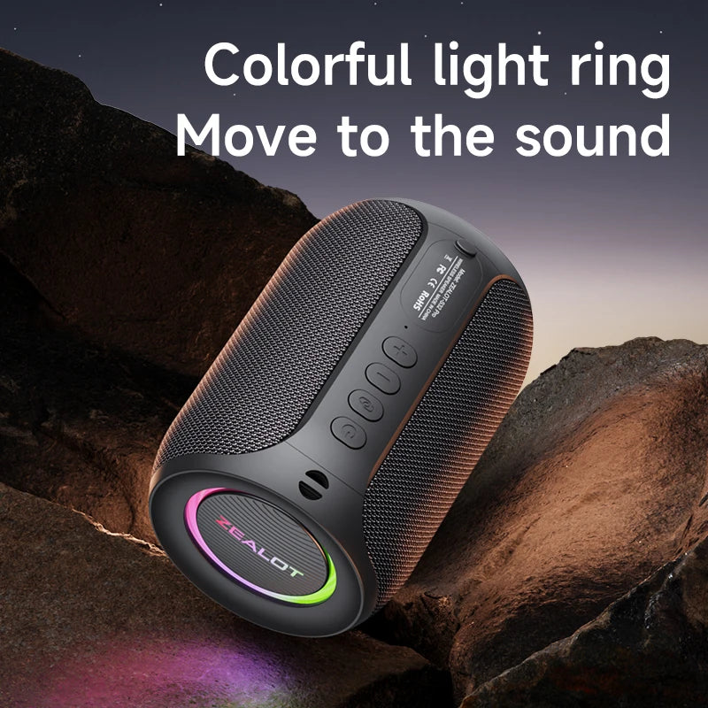 Altavoz Bluetooth para exteriores: graves potentes, luces LED, resistente al agua e inalámbrico