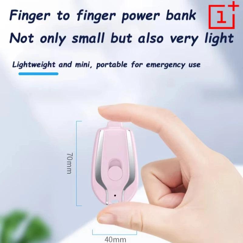 Minibatería externa con llavero ONEPLUS con puertos de carga rápida 3 en 1