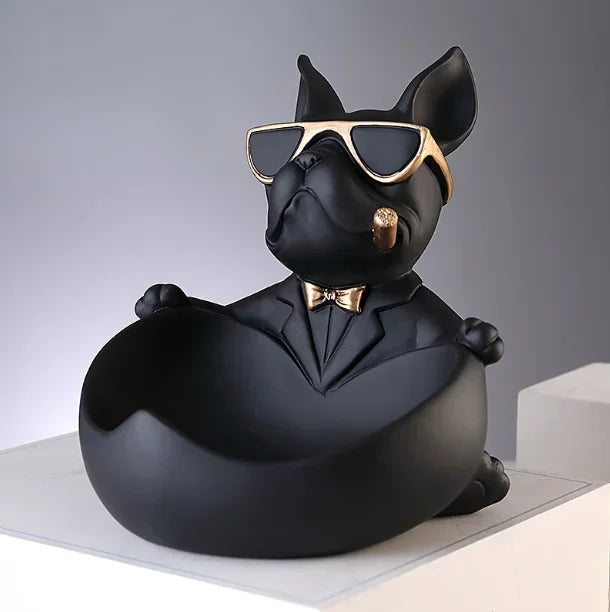 Amuleto canino: figura decorativa de perro y escultura de resina para guardar objetos