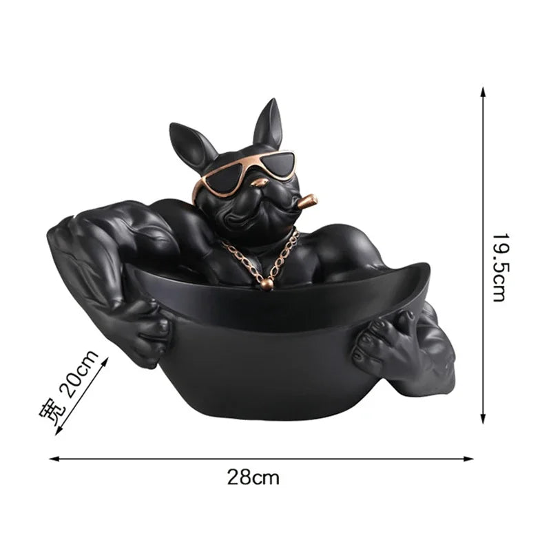 Amuleto canino: figura decorativa de perro y escultura de resina para guardar objetos