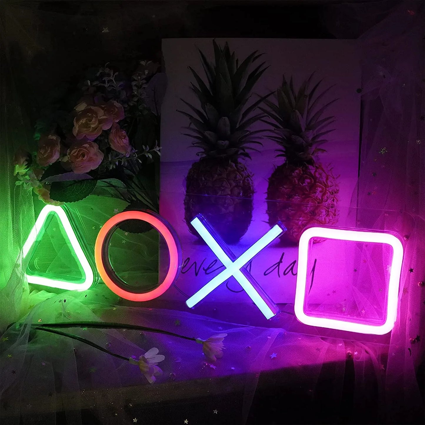 Letrero de neón LED para juegos: luz de pared colgante para ambientar salas de jugadores y zonas de juego.