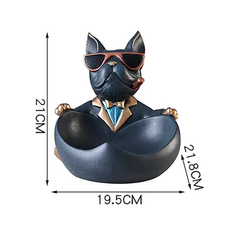 Amuleto canino: figura decorativa de perro y escultura de resina para guardar objetos