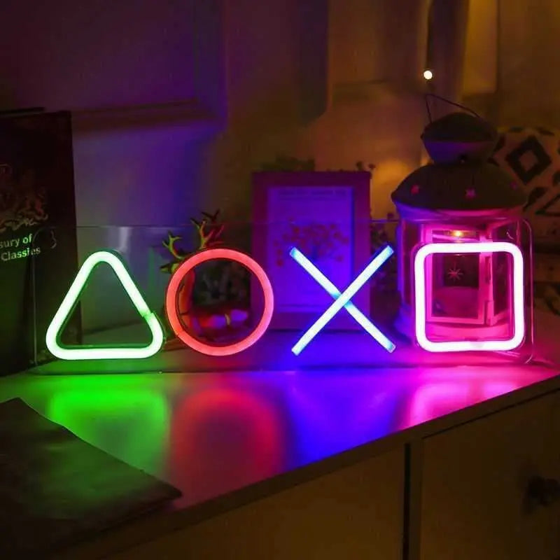 Letrero de neón LED para juegos: luz de pared colgante para ambientar salas de jugadores y zonas de juego.
