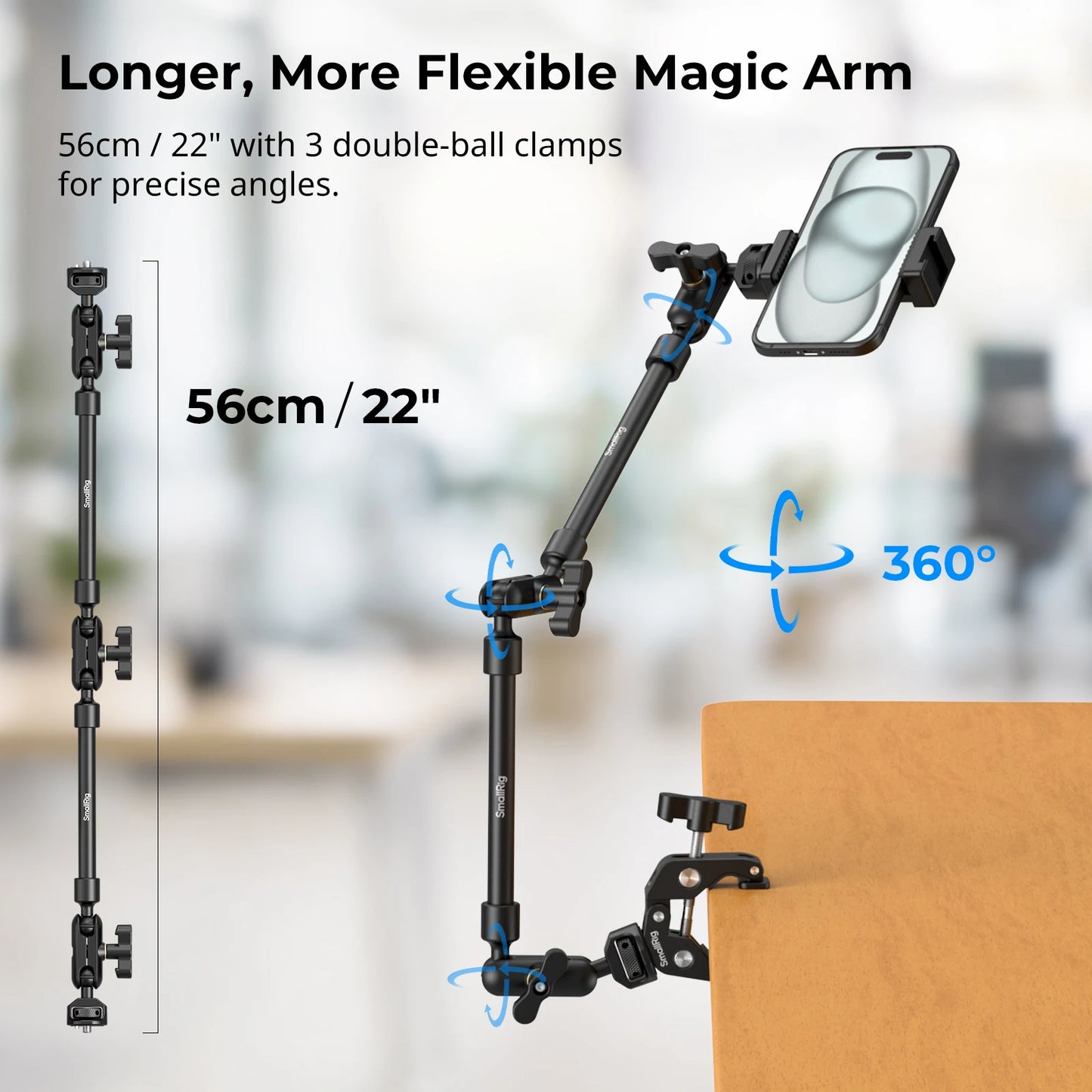Adjustable Tripod & Boom Mount for Phones, Webcams & Action Cams