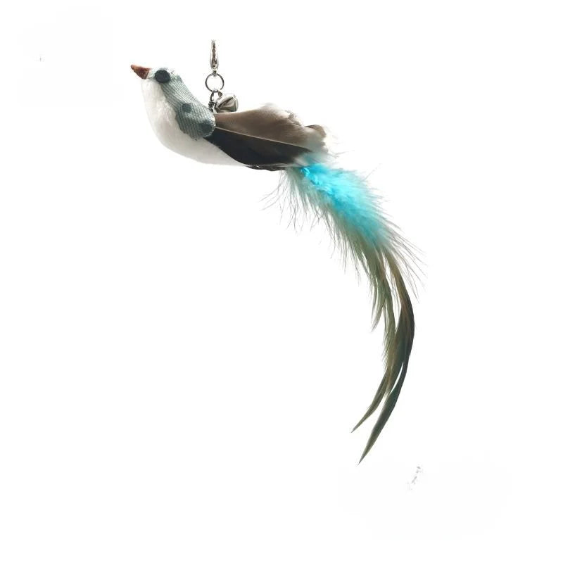 Juguete interactivo de caza para gatos: varita de plumas con campana y ventosa
