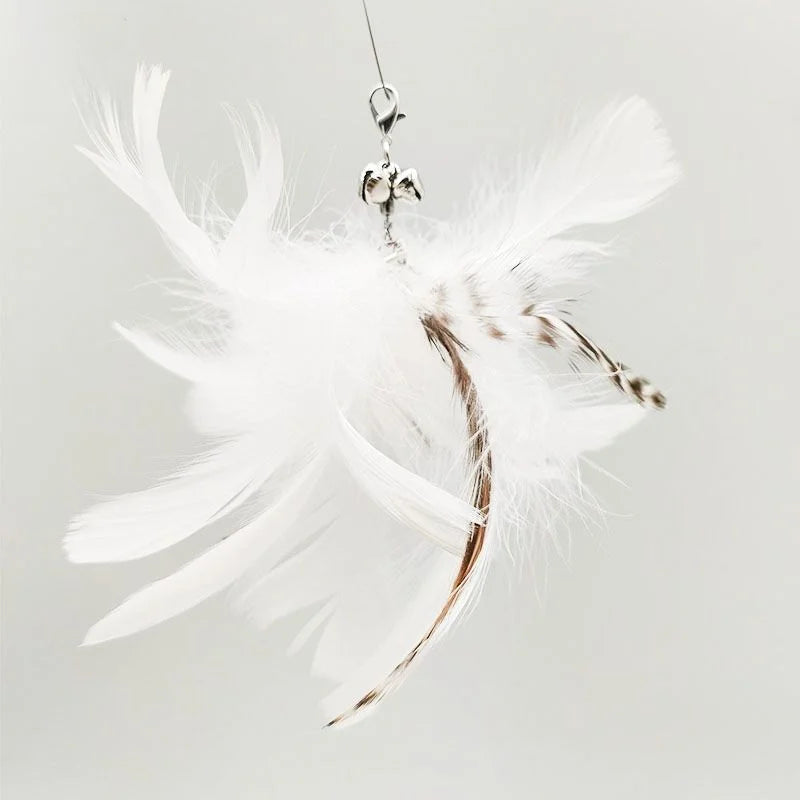 Juguete interactivo de caza para gatos: varita de plumas con campana y ventosa