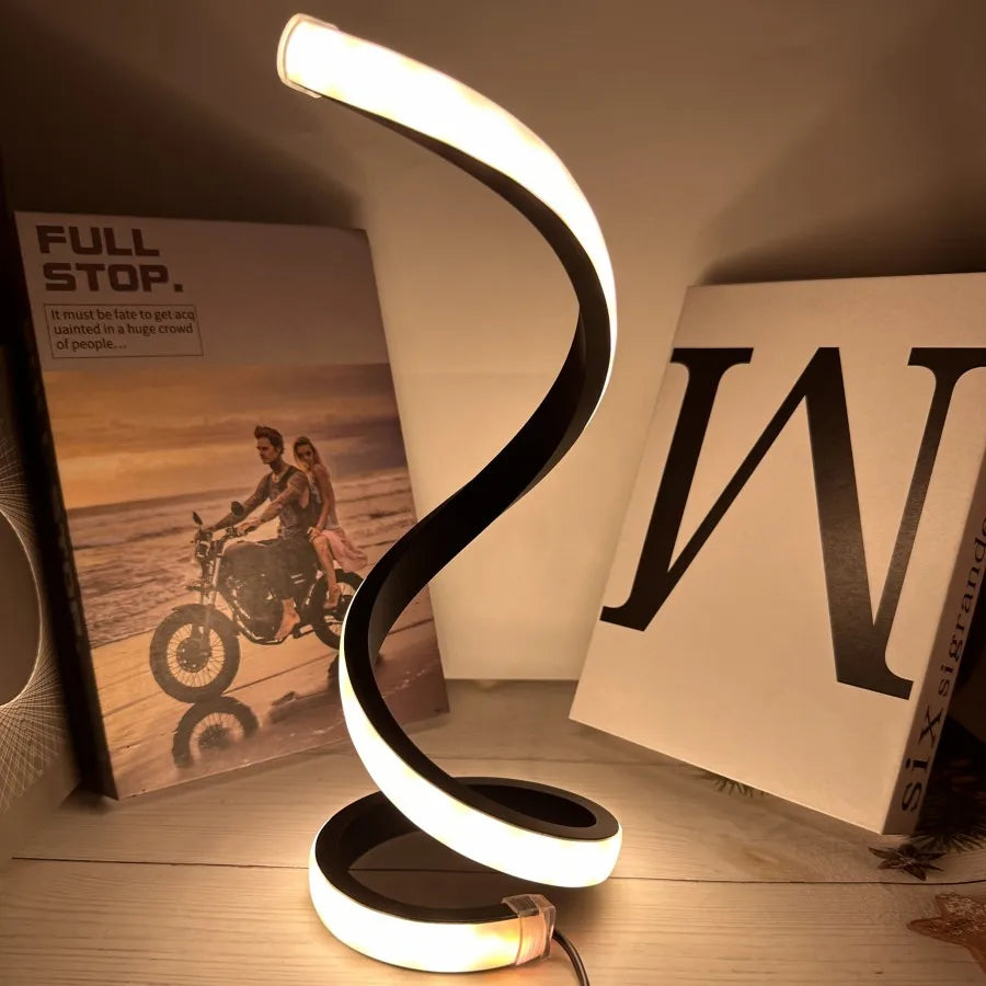 LumiSpiral – Lámpara LED moderna de noche y mesa (2025) para la decoración del hogar