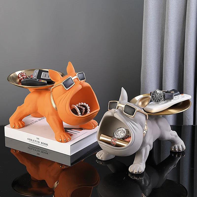 GuardDog Décor - Estatua de perro de resina de 30 cm con compartimento de almacenamiento oculto