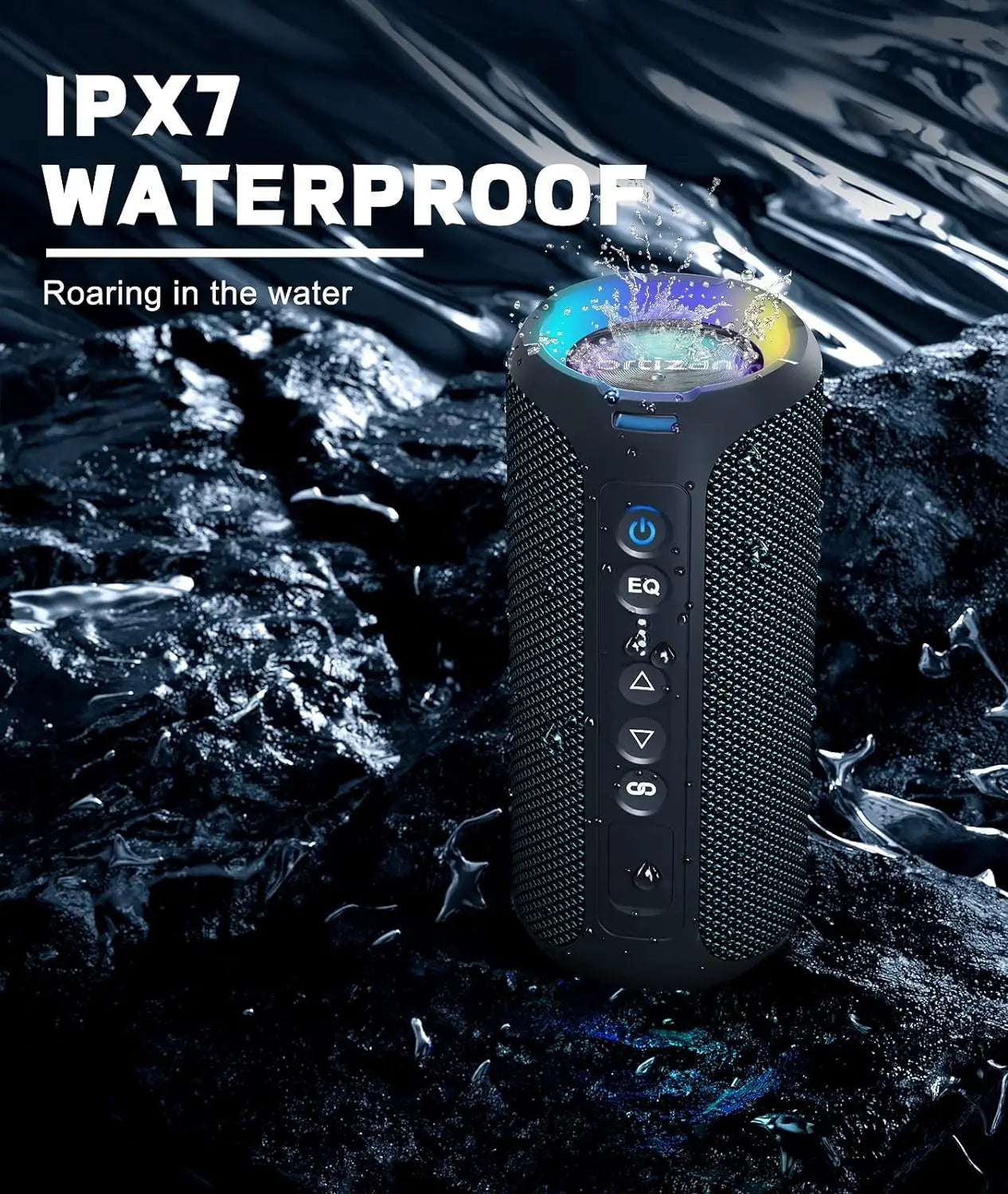 Altavoz Bluetooth portátil: graves profundos, batería de 30 horas, resistencia al agua IPX7 e inalámbrico