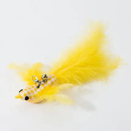 Juguete interactivo de caza para gatos: varita de plumas con campana y ventosa