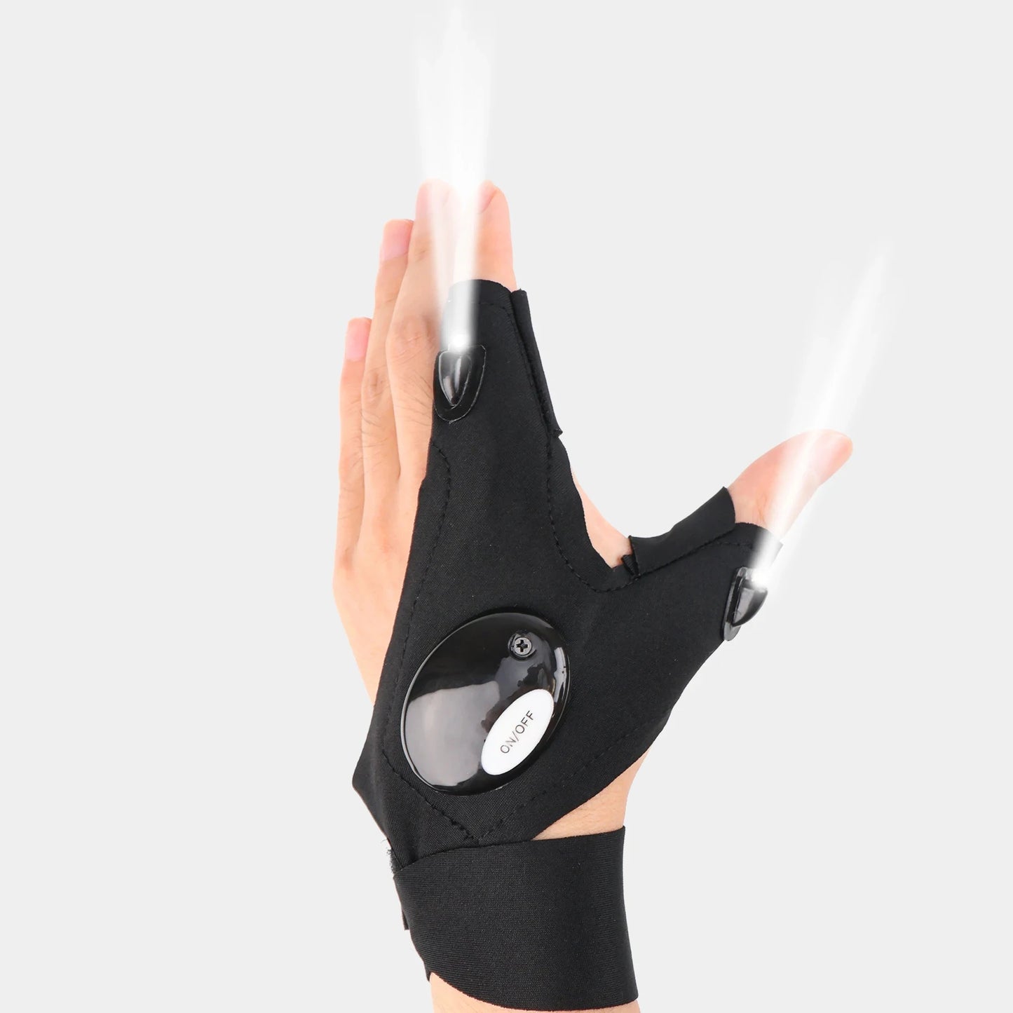 Guantes LED impermeables de medio dedo para iluminación manos libres