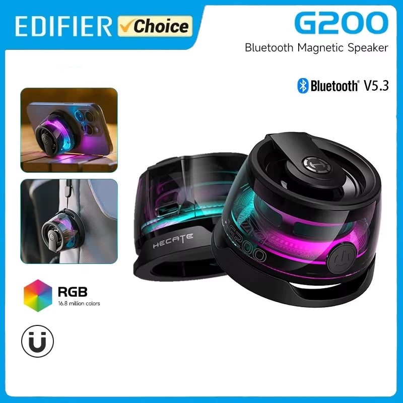 Edifier HECATE G200 – Altavoz Bluetooth RGB con soporte para teléfono y 7 horas de reproducción (BT 5.3)