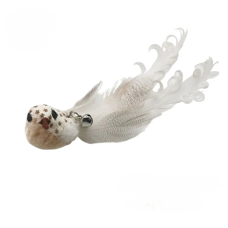 Juguete interactivo de caza para gatos: varita de plumas con campana y ventosa