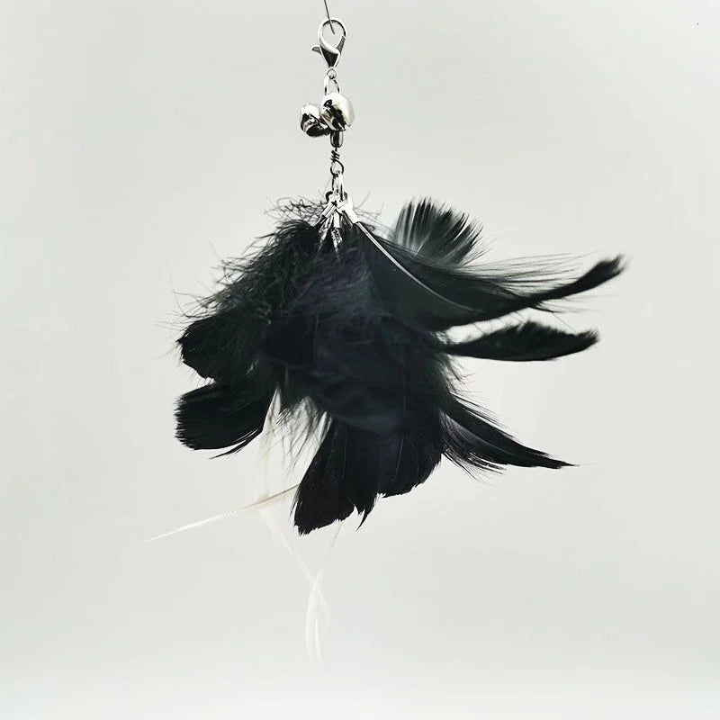 Juguete interactivo de caza para gatos: varita de plumas con campana y ventosa