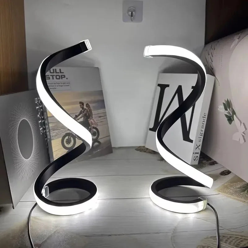 LumiSpiral – Lámpara LED moderna de noche y mesa (2025) para la decoración del hogar