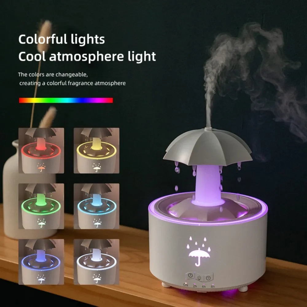 Raindrop Aroma Diffuser & Air Humidifier - Relax with Colourful Mist & Light