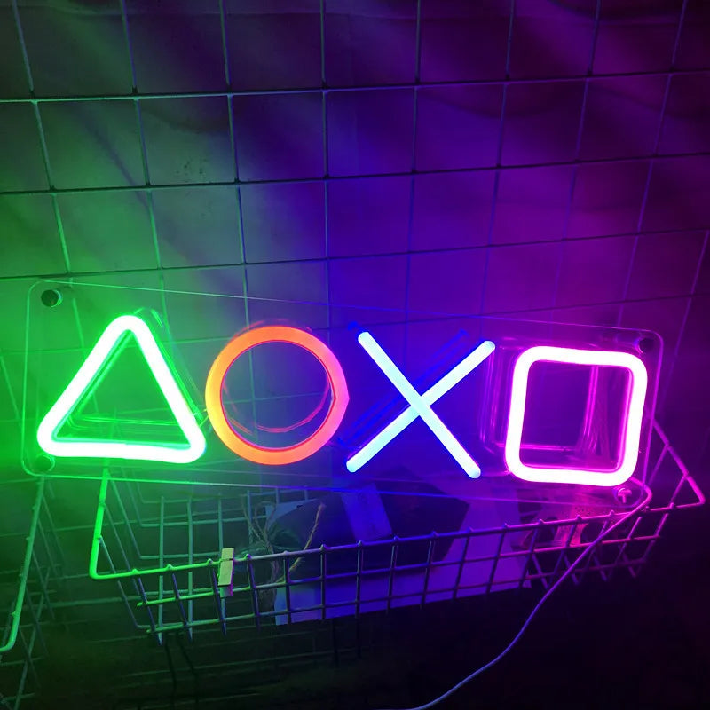 Letrero de neón LED para juegos: luz de pared colgante para ambientar salas de jugadores y zonas de juego.