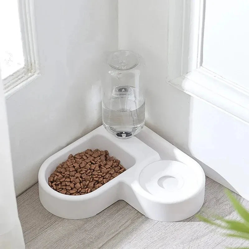 Comedero 2 en 1 para perros y gatos: dispensador de agua y comedero automático
