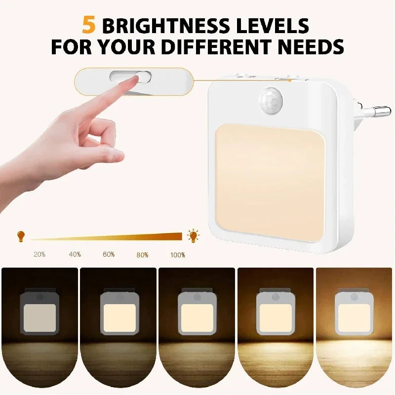 Luz nocturna LED automática con sensor de movimiento