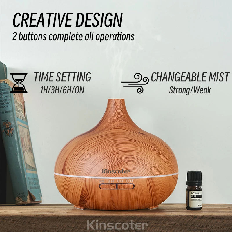 Humidificador de aromaterapia con control remoto y luz LED de 7 colores