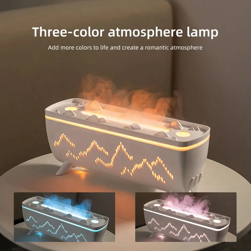 Difusor de aroma de doble boquilla Flame Glow: humidificador de aceites esenciales con efecto medusa