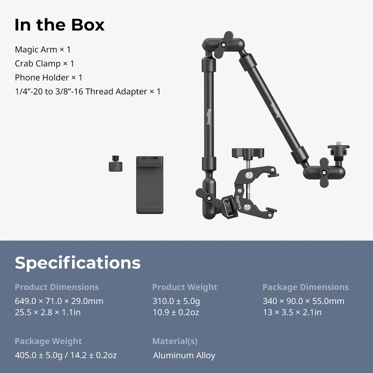 Adjustable Tripod & Boom Mount for Phones, Webcams & Action Cams