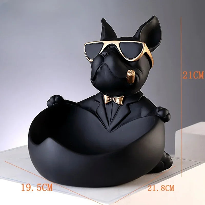 Amuleto canino: figura decorativa de perro y escultura de resina para guardar objetos