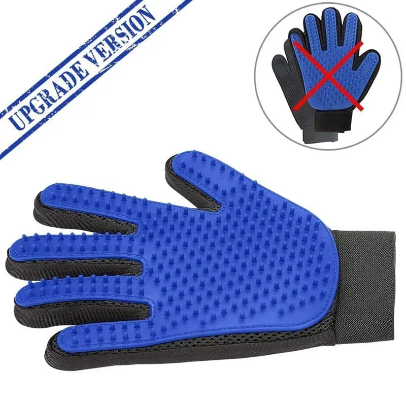 Guantes de aseo para depilación: cepillo de silicona suave para bañar y despojar a las mascotas