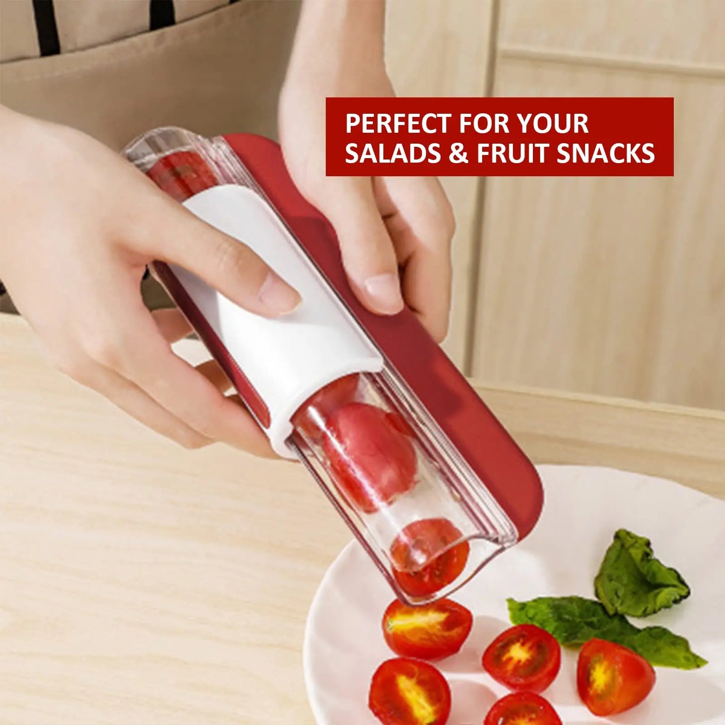 Cortador multifunción de tomates y uvas para preparar frutas y ensaladas