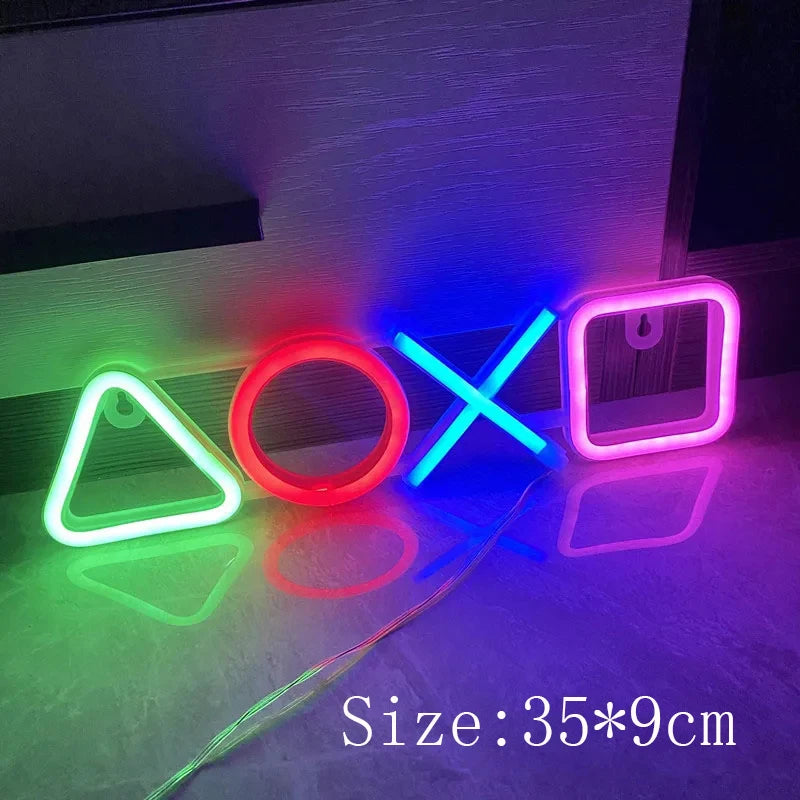 Letrero de neón LED para juegos: luz de pared colgante para ambientar salas de jugadores y zonas de juego.