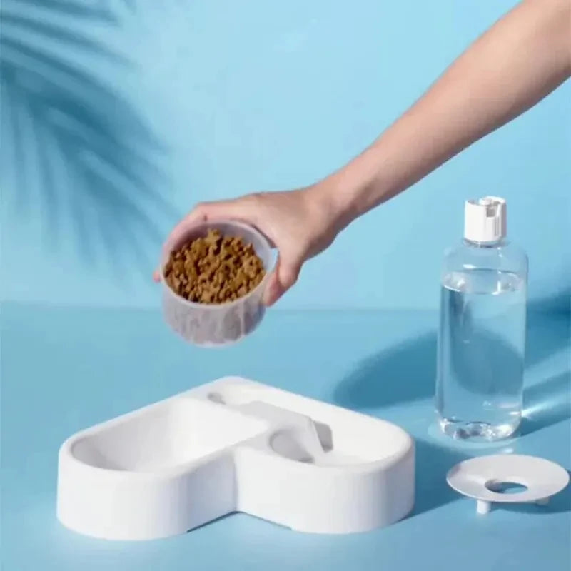 Comedero 2 en 1 para perros y gatos: dispensador de agua y comedero automático