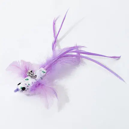 Juguete interactivo de caza para gatos: varita de plumas con campana y ventosa