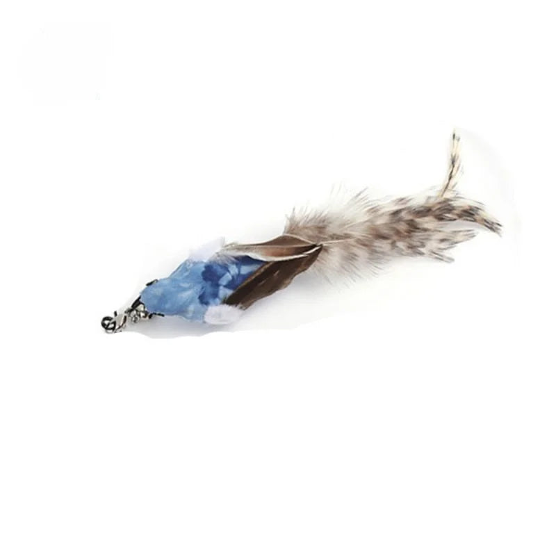 Juguete interactivo de caza para gatos: varita de plumas con campana y ventosa
