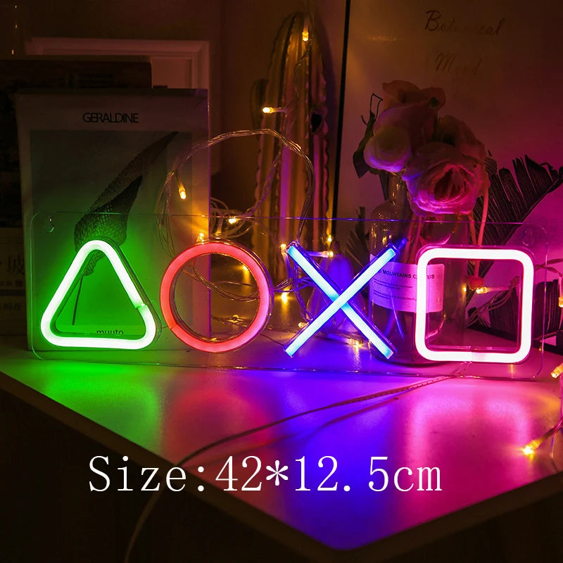 Letrero de neón LED para juegos: luz de pared colgante para ambientar salas de jugadores y zonas de juego.