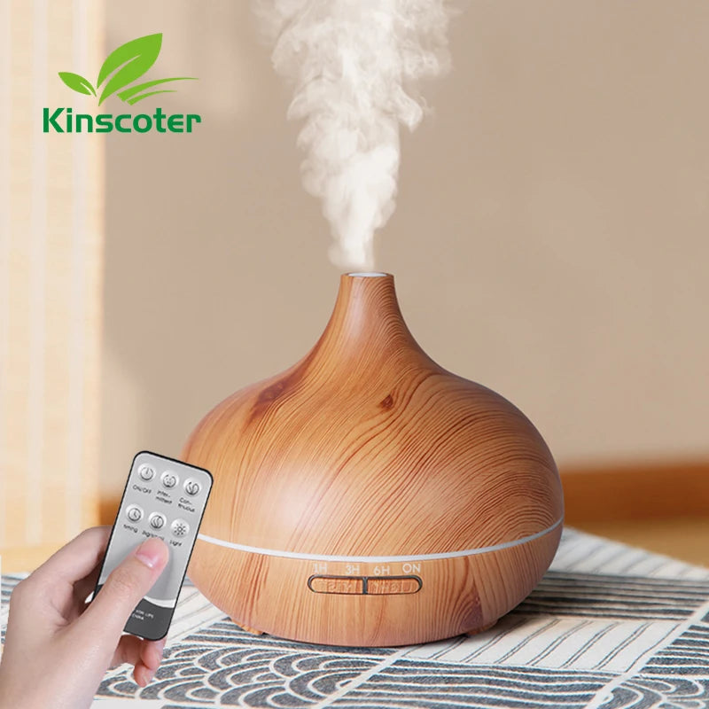 Humidificador de aromaterapia con control remoto y luz LED de 7 colores