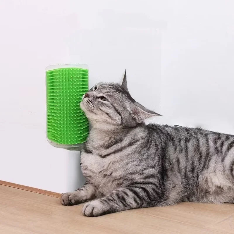 Cepillo de masaje autocuidado para gatos: quitapelos y rascador de pared