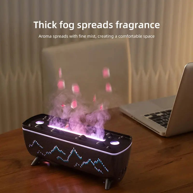 Difusor de aroma de doble boquilla Flame Glow: humidificador de aceites esenciales con efecto medusa