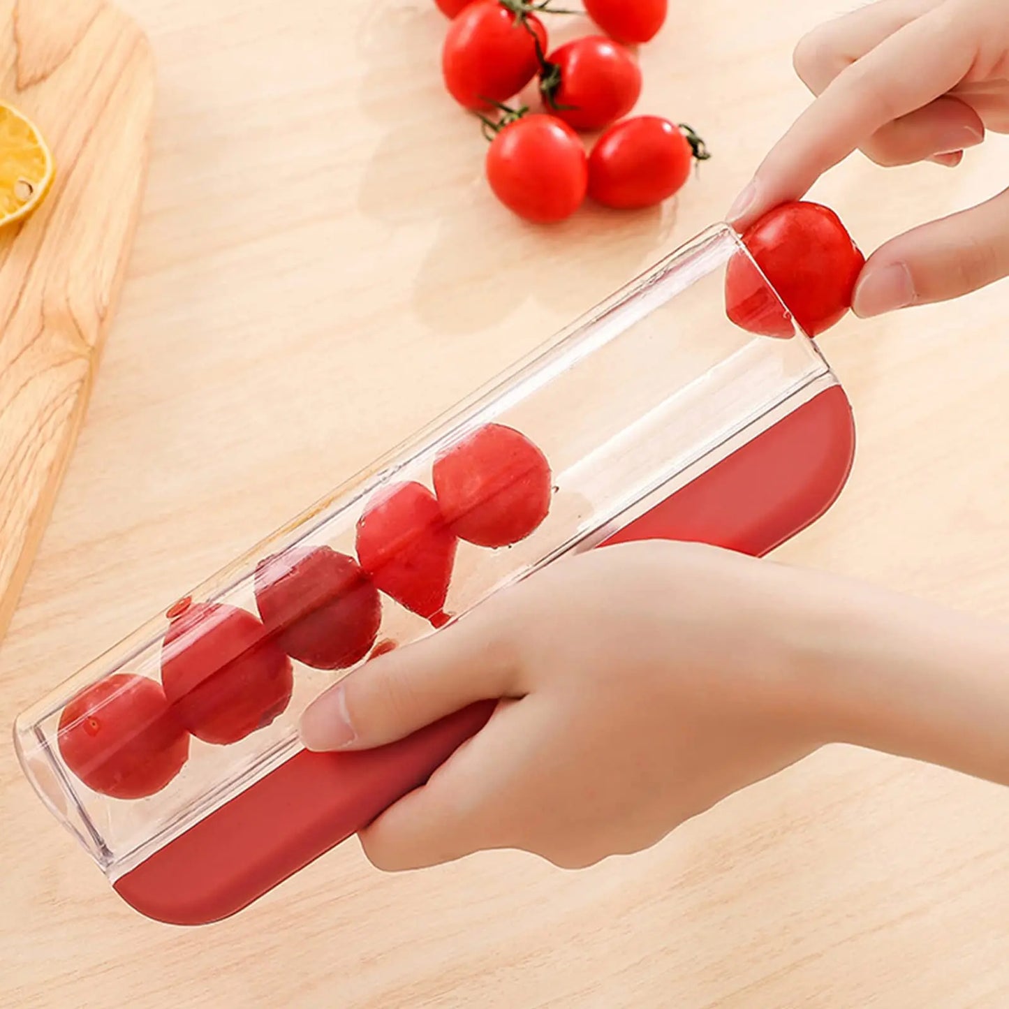 Cortador multifunción de tomates y uvas para preparar frutas y ensaladas
