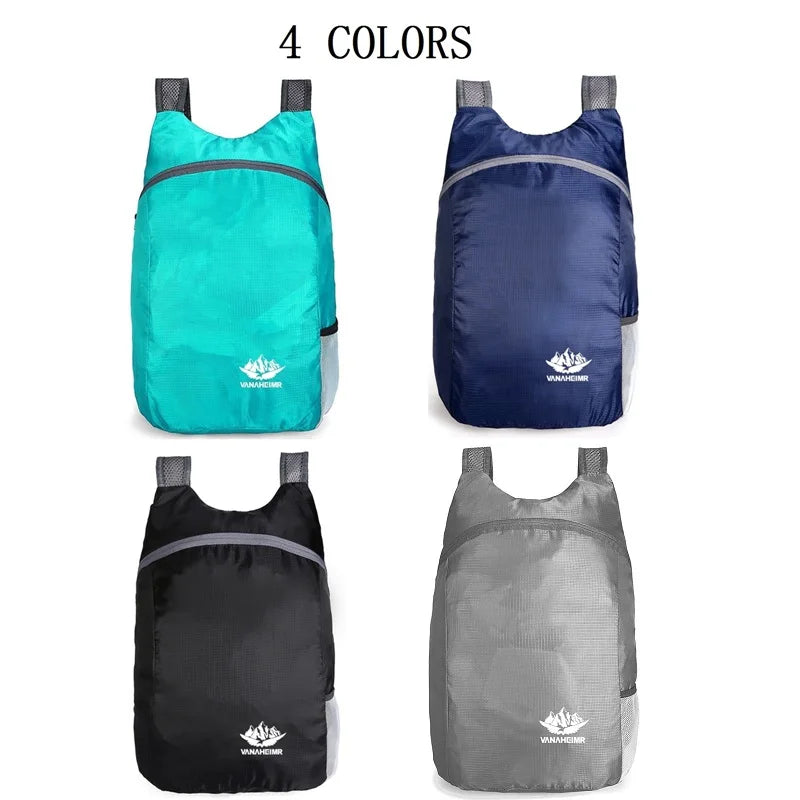 Mochila de viaje plegable ultraligera: impermeable y de gran capacidad para deportes al aire libre.