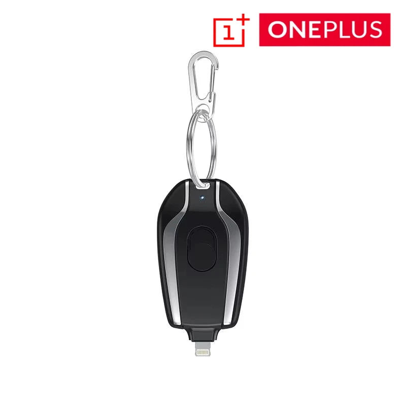 Minibatería externa con llavero ONEPLUS con puertos de carga rápida 3 en 1