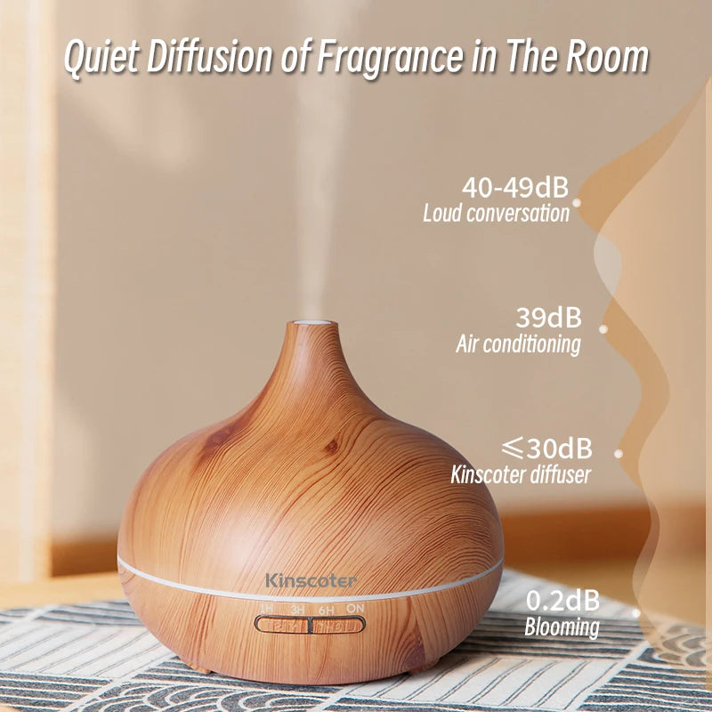 Humidificador de aromaterapia con control remoto y luz LED de 7 colores