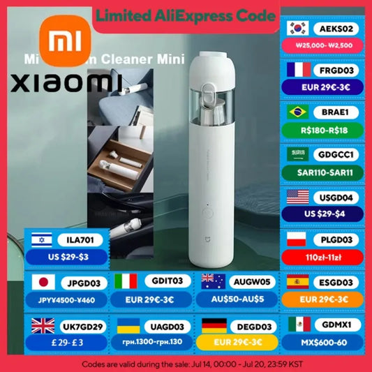 Aspirateur à main sans fil Mijia - Puissance de 13 kPa, portable et rechargeable