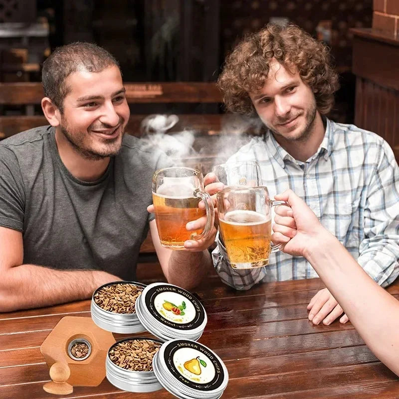 Kit de tapa para ahumador de whisky: tapa de madera para ahumar cócteles, vinos y creaciones de bar
