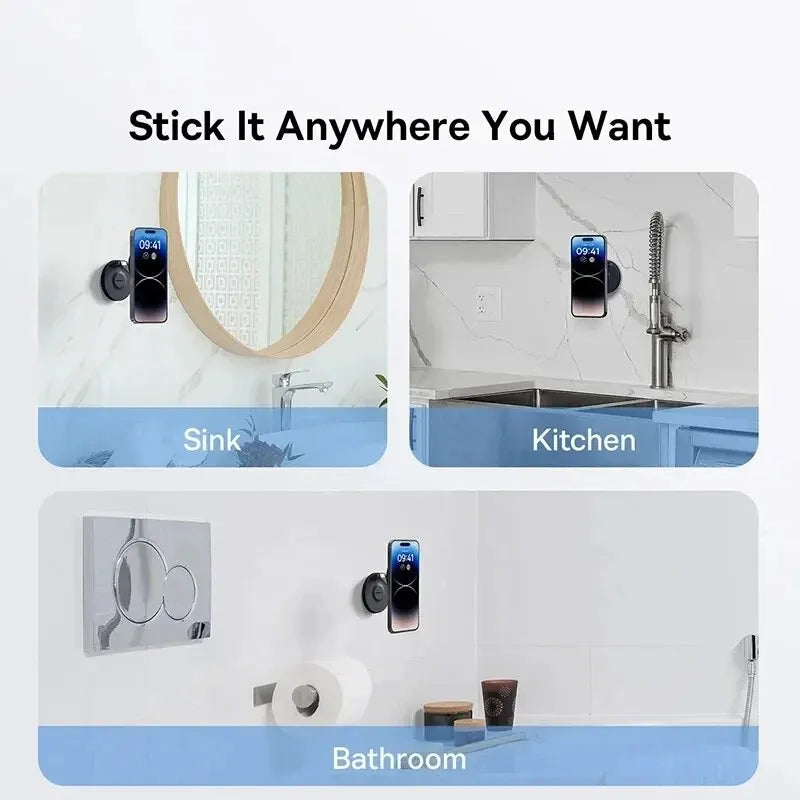 Soporte de pared con ventosa y soporte magnético plegable para teléfono Baseus